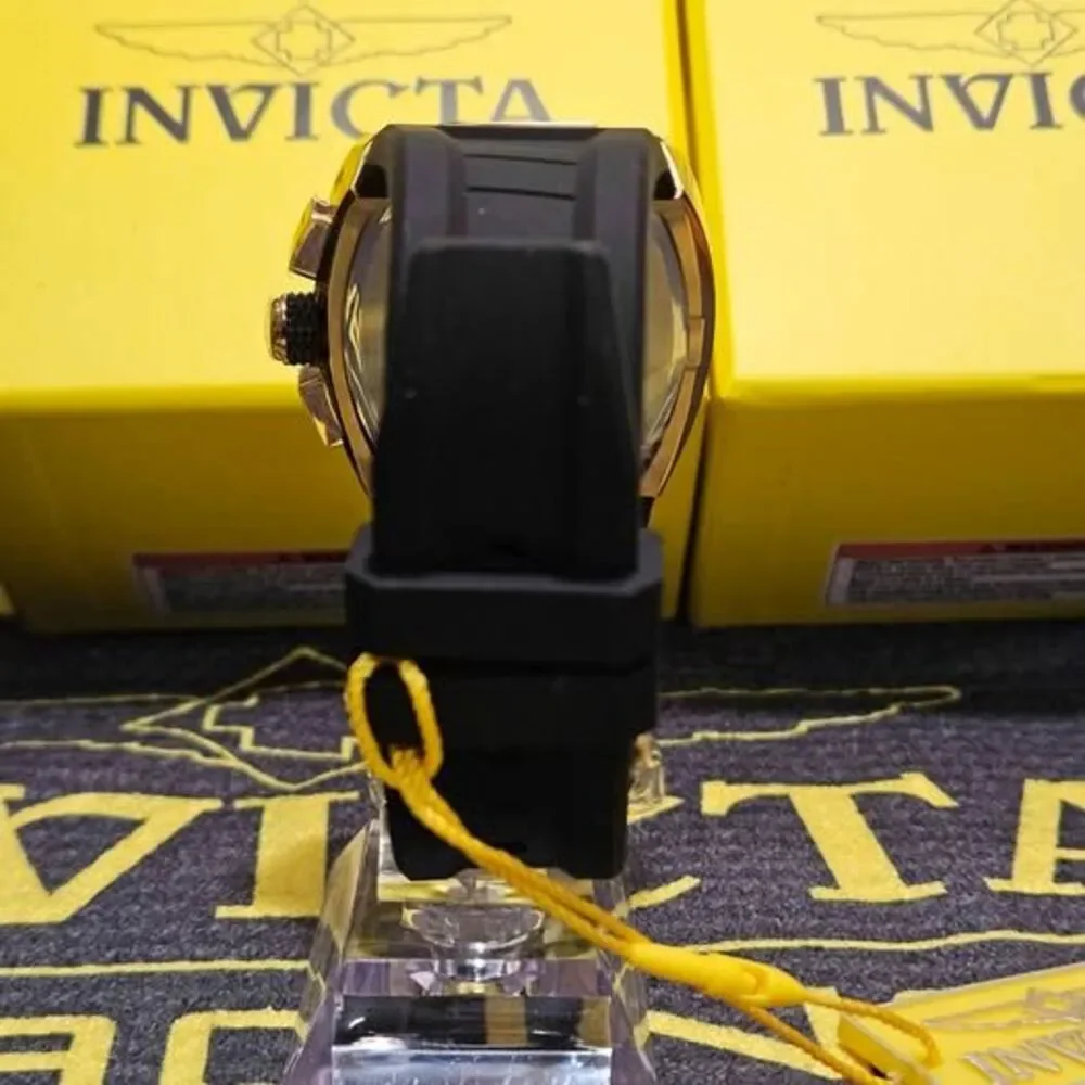 Invicta Racing Men’s Model 48468 Chronograph Watch Gold/Black Green Accents